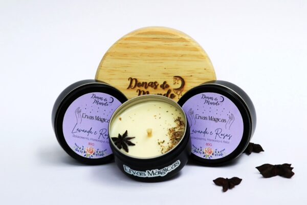 Vela Lavanda e Rosas